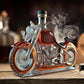 Whiskykaraffe in Motorradform, 3D-geschnitzt